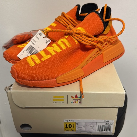 Adidas NMD HU Pharrell Orange / Size: 10.5 Men’s / NEW with OG Box - Picture 4 of 12